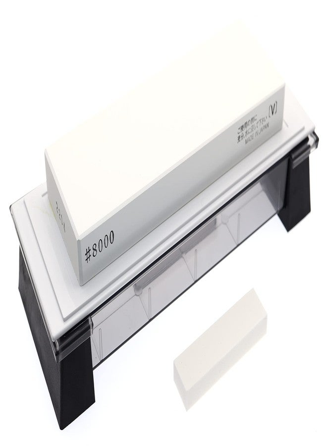 Suehiro Sharpening Stone Japanese Finish for New Cerax CR-8003-W Extra Fine Grit 8000, Stone Attached to a White Non-Slip Base, Built-in Nagura Stone - Image 3
